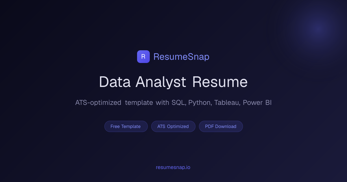 Data Analyst Resume Example — Free Template (2026) | ResumeSnap